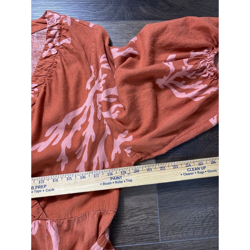 Ava And Viv Bishop Coral Rust Belted Boho Festival Maxi Dress Women’s Size XXL - Picture 6 of 8